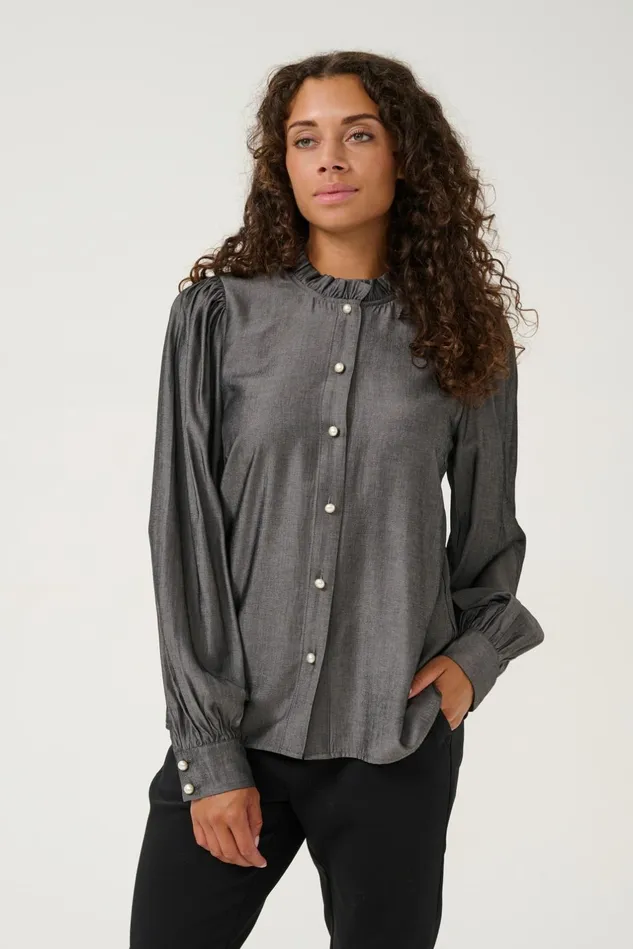 Shirts Women CULTURE CUbelva Shirt Black Melange