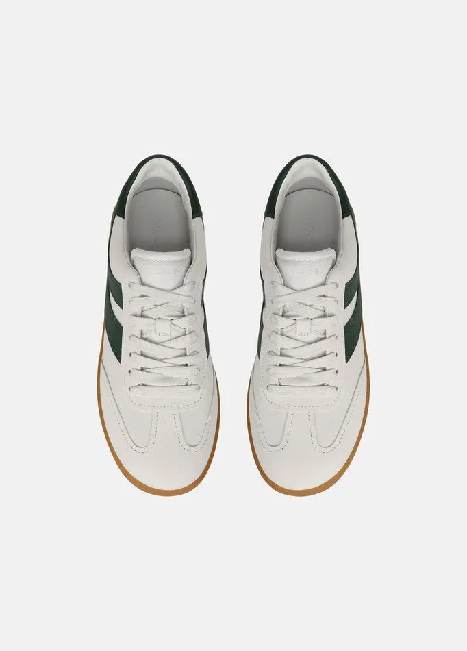 Shoes Men Vince Oasis Leather Sneaker Chalk Whitepine Green