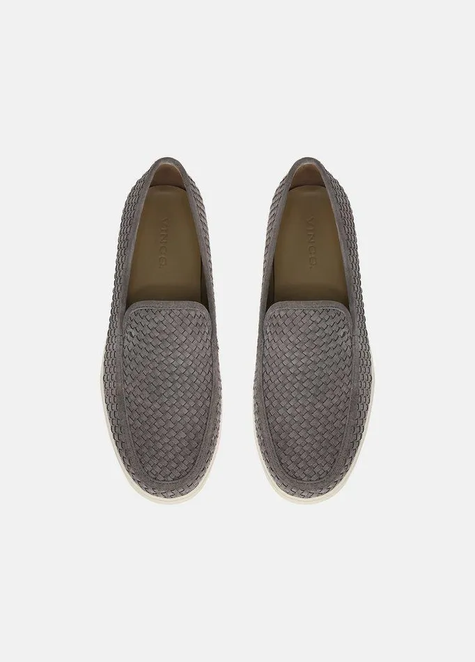 Shoes Men Vince Sonoma Woven Suede Loafer Smoke Grey Shoes Men Vince Sonoma Woven Suede Loafer Smoke Grey