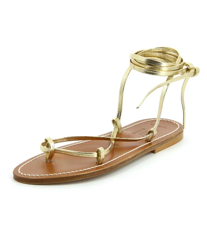 Shoes Women DEN DEN and KJacques Bikini Sandal Metallic Champagne