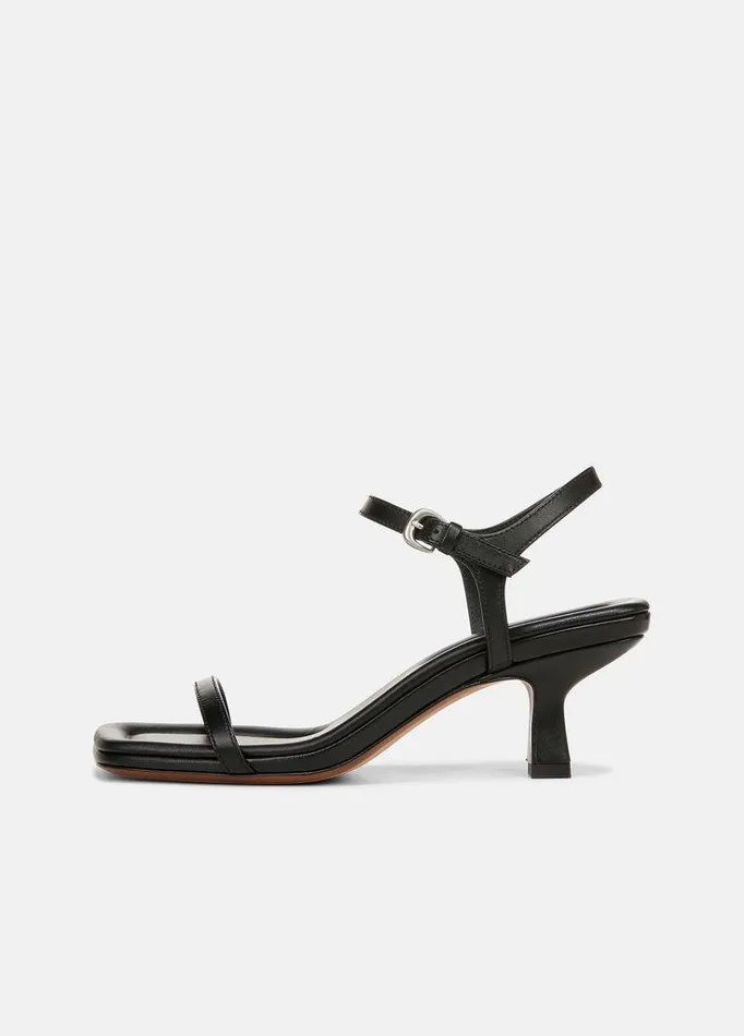 Shoes Women Vince Coco Leather Heeled Sandal Black