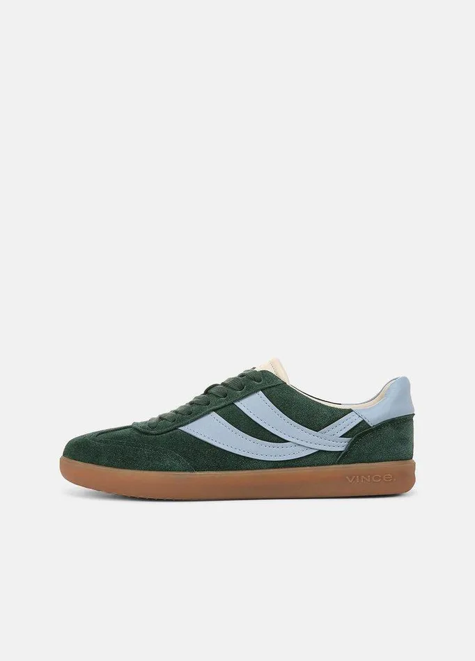 Shoes Women Vince Oasis Suede and Leather Sneaker Evergreenglacial Blue