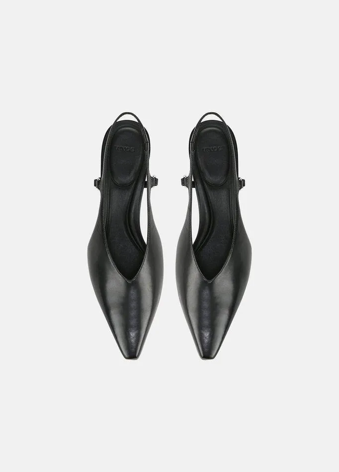 Shoes Women Vince Sabrina Leather Slingback Kitten Heel Black Shoes Women Vince Sabrina Leather Slingback Kitten Heel Black