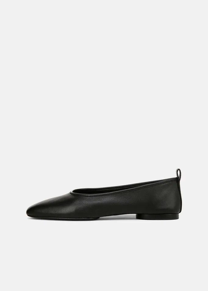 Shoes Women Vince Vivian Leather Ballet Flat Black