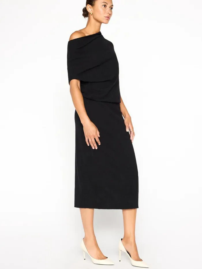 Shop Brochu Walker 100 Cashmere The Lori Sleeveless Dress Black Onyx