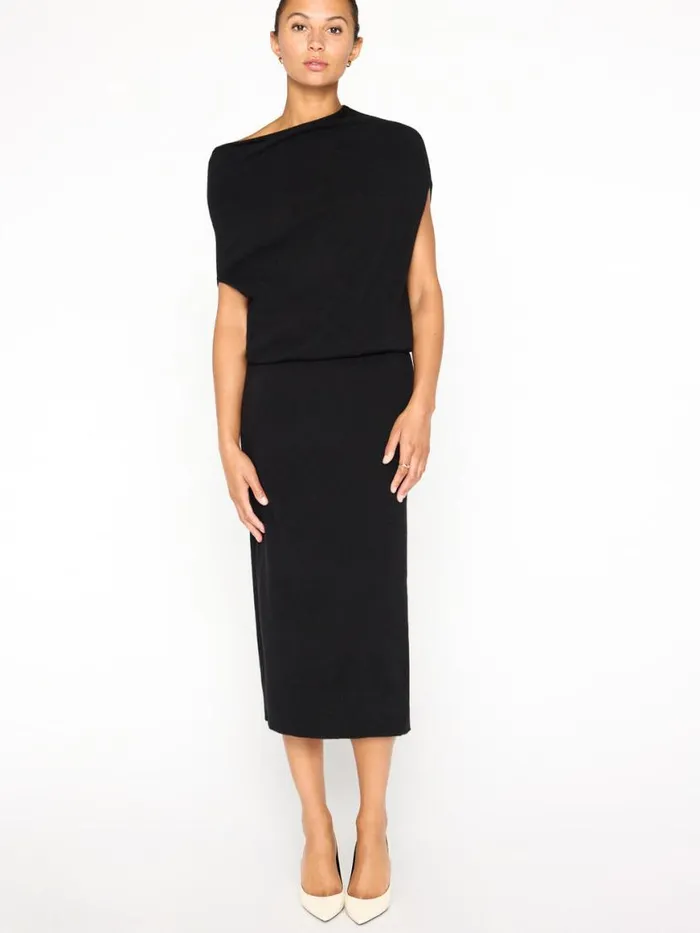 Shop Brochu Walker 100 Cashmere The Lori Sleeveless Dress Black Onyx