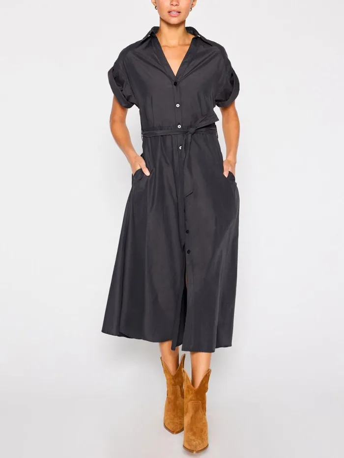 Shop Brochu Walker Dresses The Fia Belted Dress Washed Black
