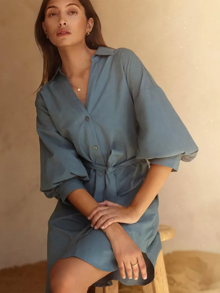 Shop Brochu Walker Dresses The Kate Belted Dress Ocean