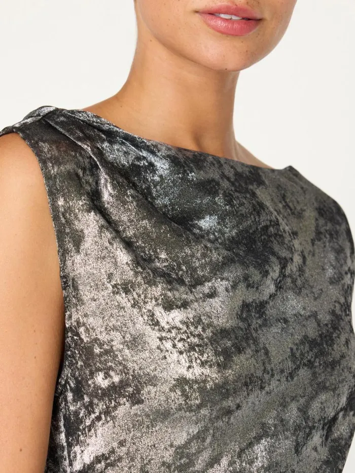 Shop Brochu Walker Dresses The Trey Draped Waist Dress Galaxy Silver