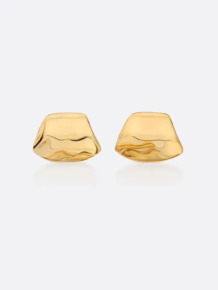 Shop Brochu Walker Fine Jewelry Golden Waves Molten Cuff Earrings Yellow Gold