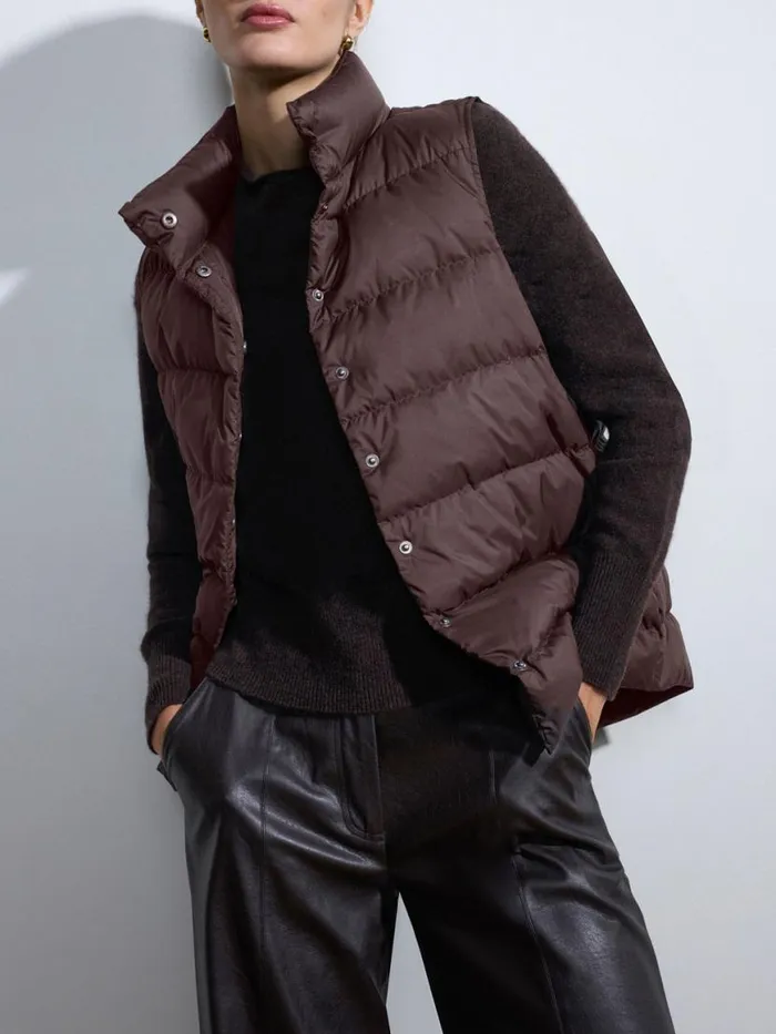 Shop Brochu Walker Jackets and Wraps The Anders Down Vest Espresso