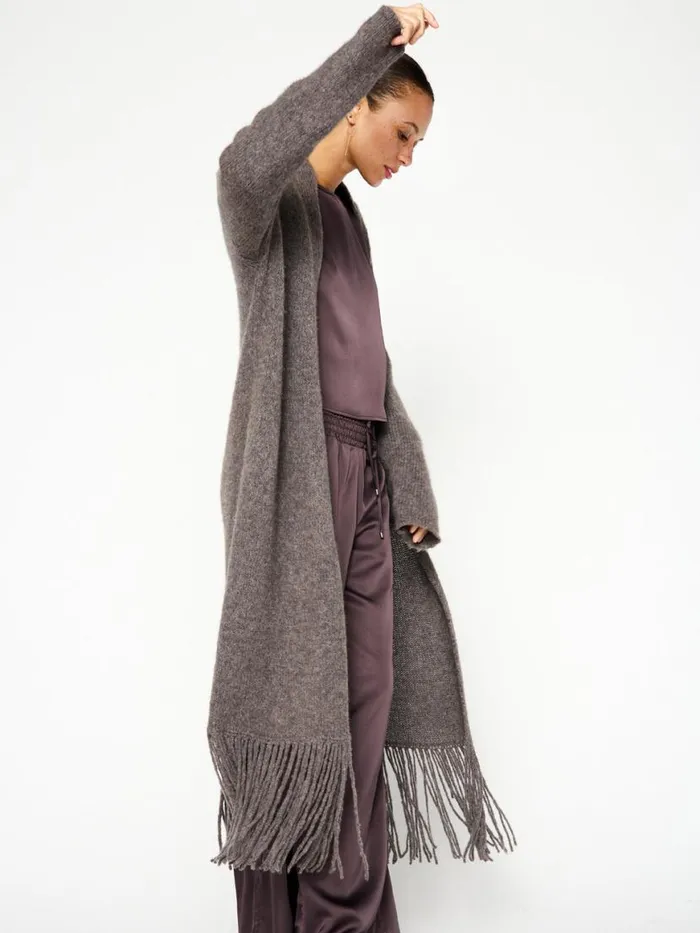 Shop Brochu Walker Jackets and Wraps The Thela Duster Mlange Musk
