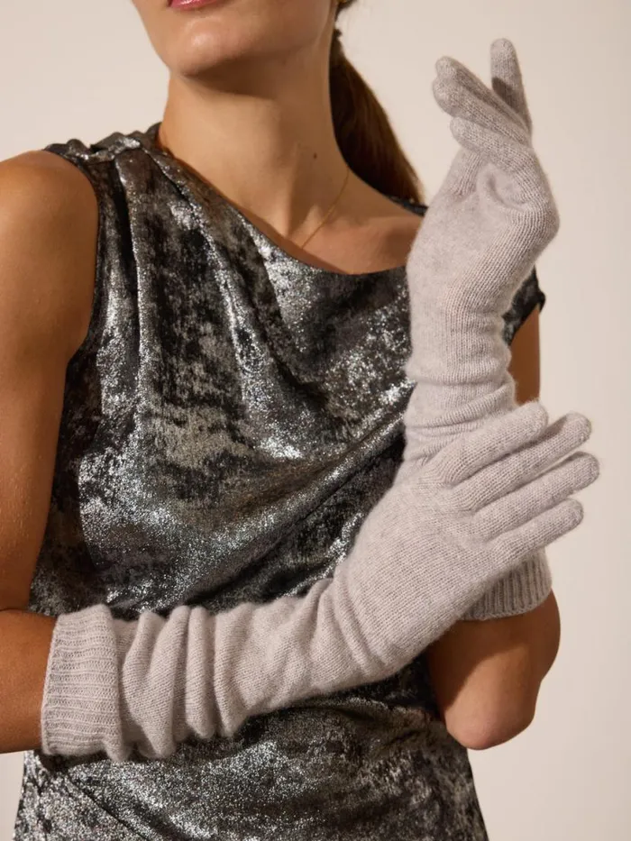 Shop Brochu Walker Scarves and Gloves The Cashmere Gloves Mist Mlange