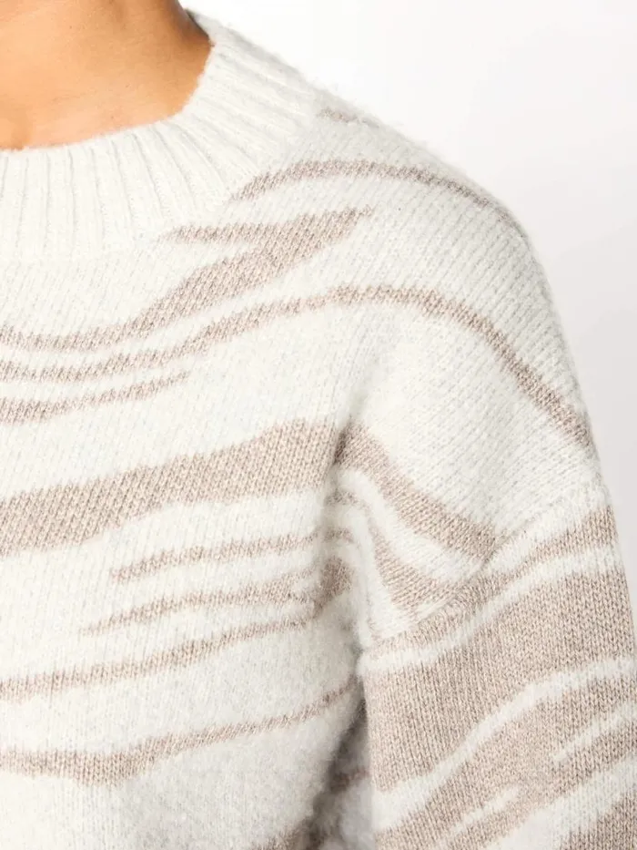 Shop Brochu Walker Sweaters The Adria Jacquard Pullover Otter Melange Combo