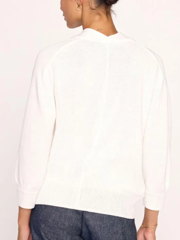 Shop Brochu Walker Sweaters The Imogen Vee Sweater Salt White