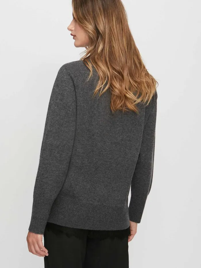 Shop Brochu Walker Sweaters The Lace Vee Looker Pullover Dark Charcoal Melange With Black Lace