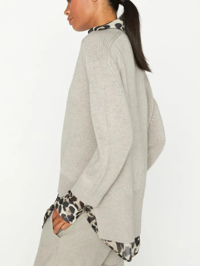 Shop Brochu Walker Sweaters The Looker Layered VNeck Light Chia Printed Combo