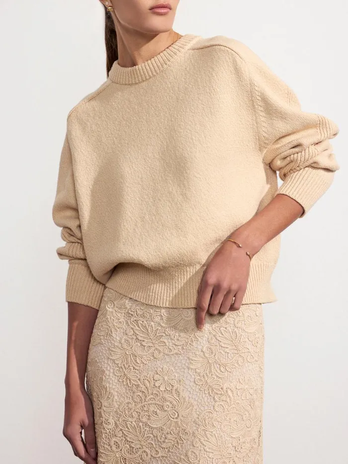 Shop Brochu Walker Sweaters The Pele Knit Sweatshirt Buff