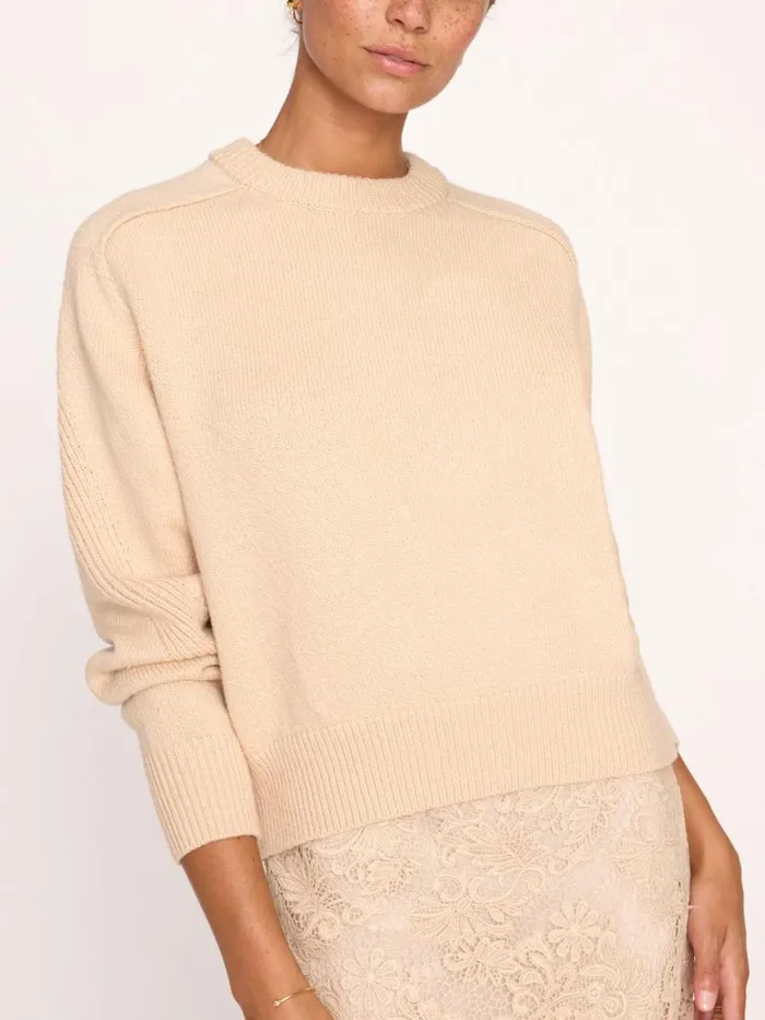 Shop Brochu Walker Sweaters The Pele Knit Sweatshirt Buff