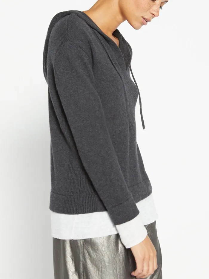 Shop Brochu Walker Sweaters The Ressie Looker Layered Hoodie Ore Melange With White Underlayer Shop Brochu Walker Sweaters The Ressie Looker Layered Hoodie Ore Melange With White Underlayer