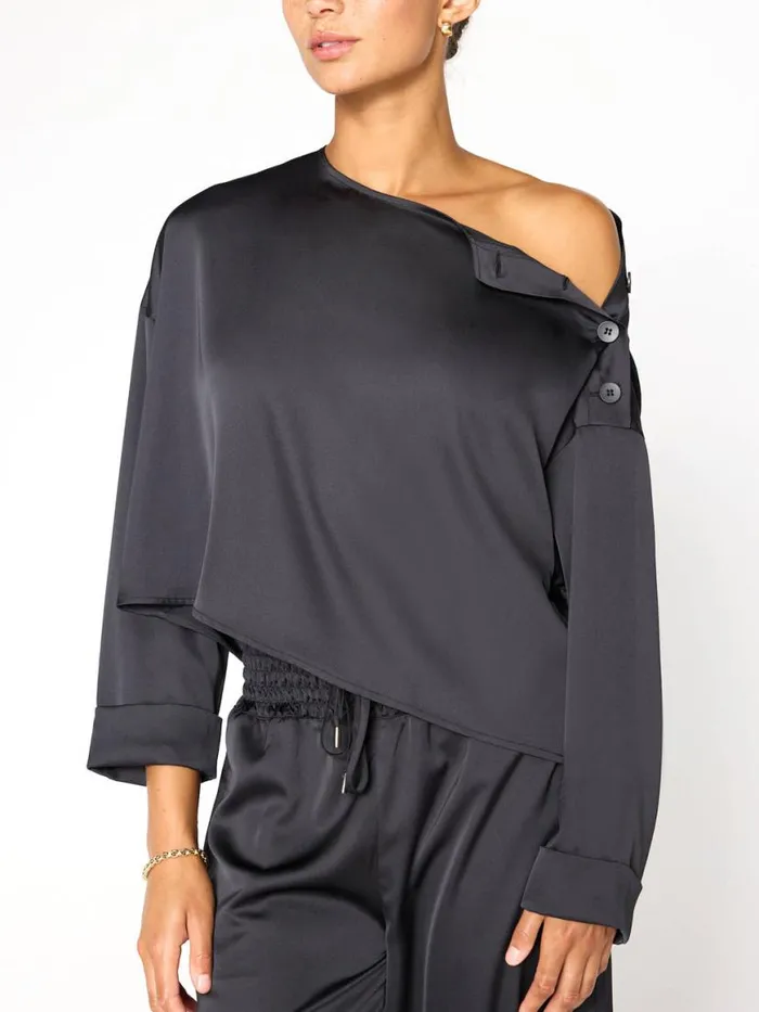 Shop Brochu Walker Tops The Dallas Blouse Onyx