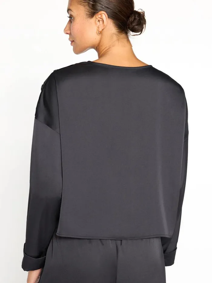 Shop Brochu Walker Tops The Dallas Blouse Onyx