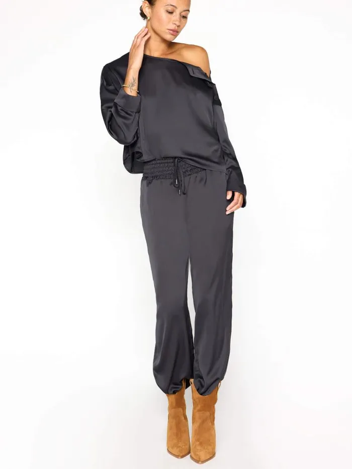 Shop Brochu Walker Tops The Dallas Blouse Onyx