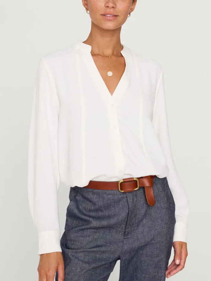 Shop Brochu Walker Tops The Galey Blouse Salt White