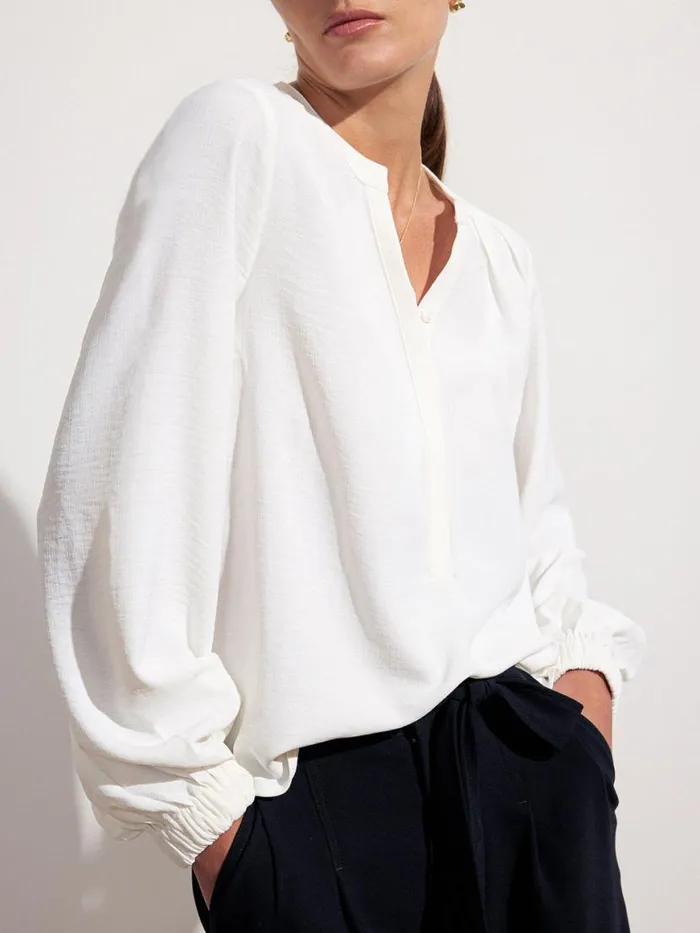 Shop Brochu Walker Tops The Phoebe Blouse Salt White