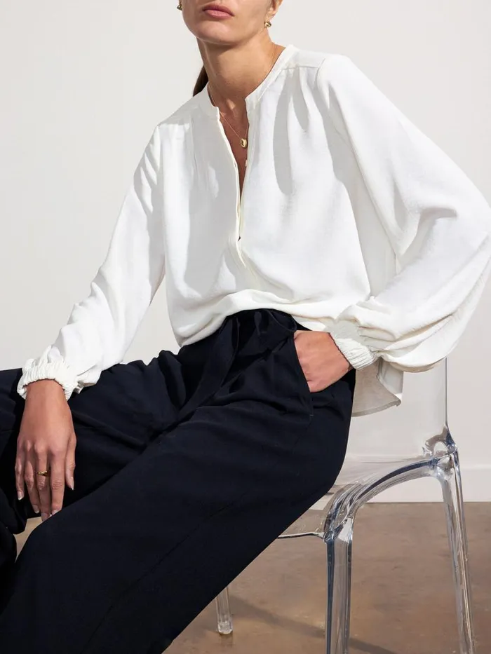 Shop Brochu Walker Tops The Phoebe Blouse Salt White