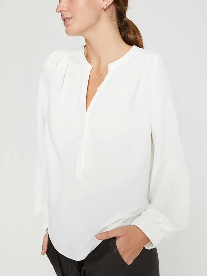 Shop Brochu Walker Tops The Phoebe Blouse Salt White