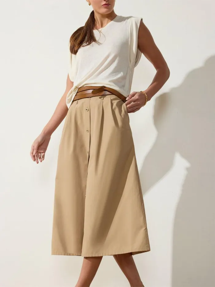Shop Brochu Walker Tops The Reins Tee Tallow Beige
