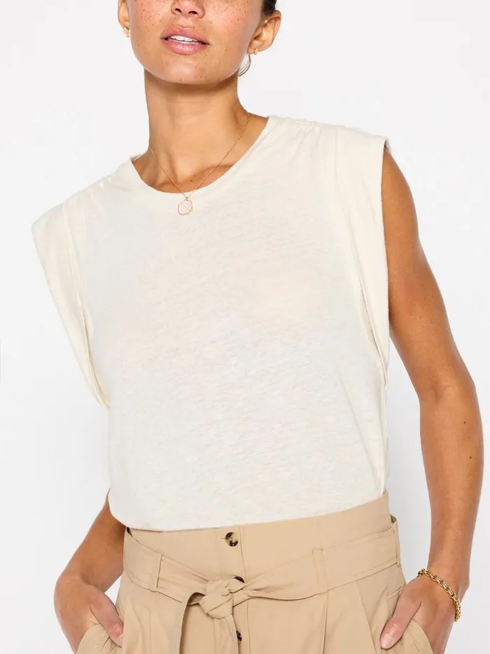 Shop Brochu Walker Tops The Reins Tee Tallow Beige