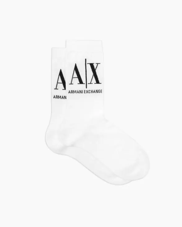 Short Socks With Logo White Women Armani Intimates And Loungewear