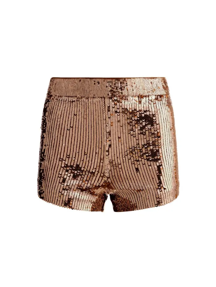Shorts Women Alice Olivia LACIE SEQUIN HOT SHORT Black