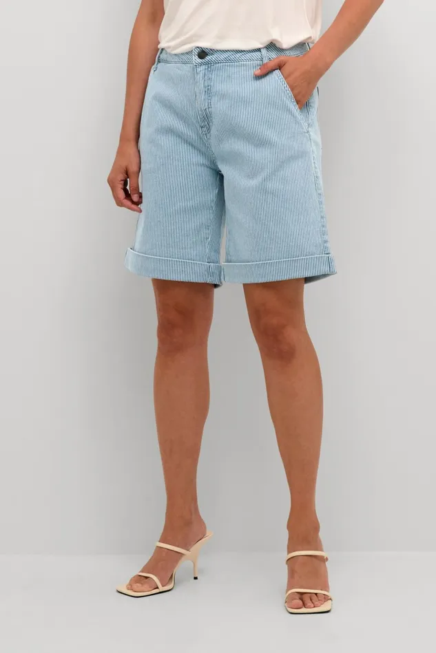 Shorts Women CULTURE CUmilky Shorts Bluewhite Stripe