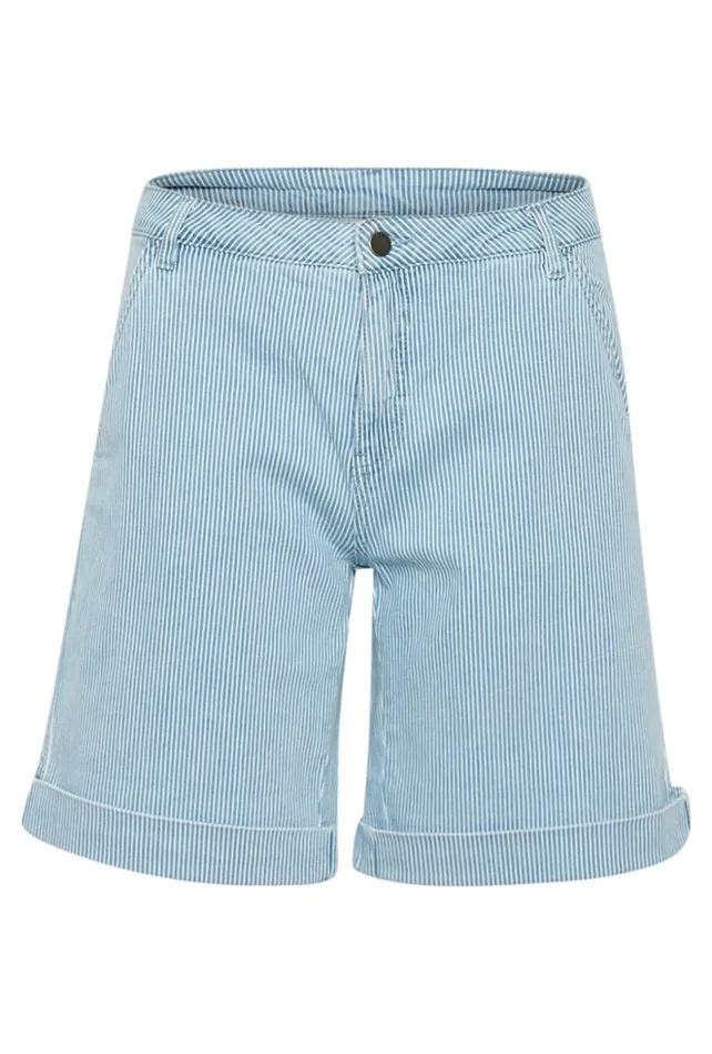 Shorts Women CULTURE CUmilky Shorts Bluewhite Stripe