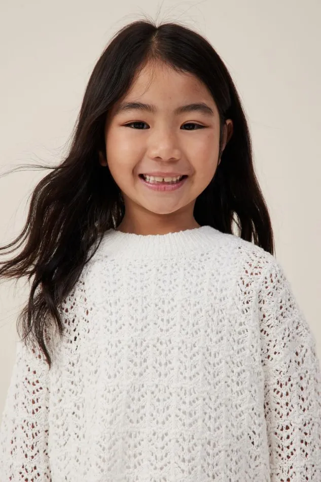 Sienna Knit Jumper Vanilla Girls Cotton On Jackets and Sweaters Sienna Knit Jumper Vanilla Girls Cotton On Jackets and Sweaters