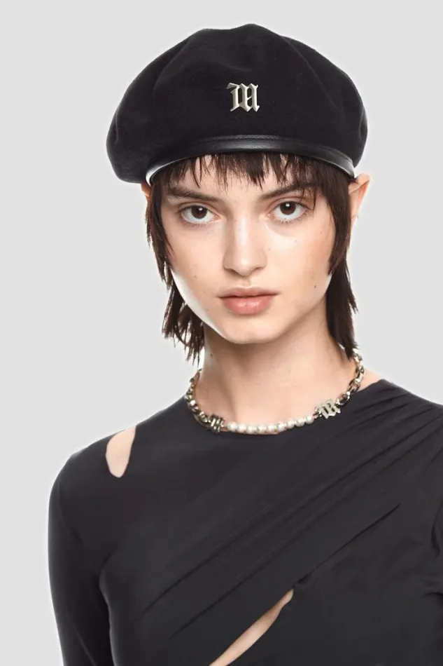 Signature Wool Beret Black Women MISBHV Hats