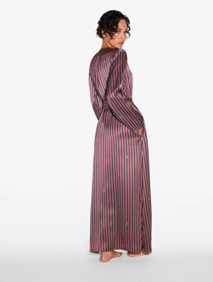 Silk Striped Long Robe Sleepwear La Perla Robes