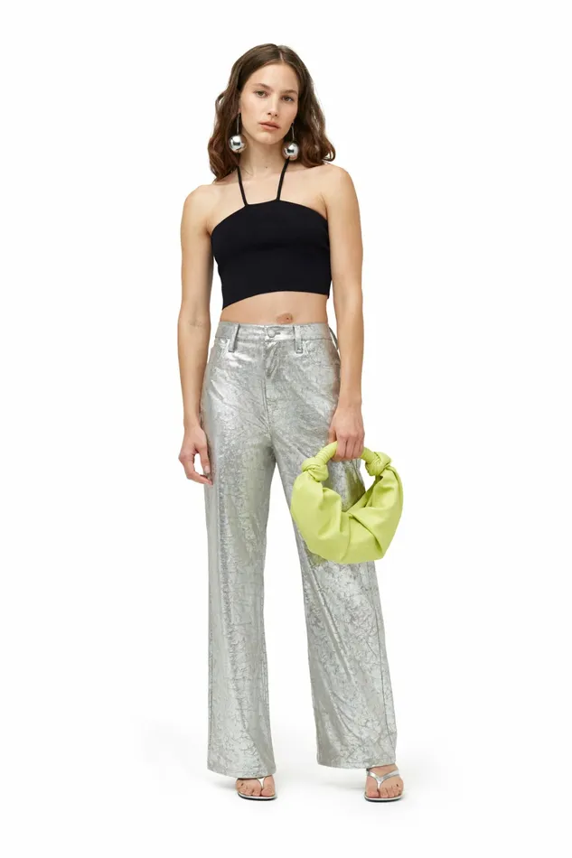 Simon Miller Bottoms Women Fizzy Pant Silver Foil