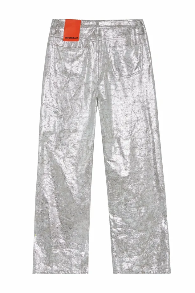 Simon Miller Bottoms Women Fizzy Pant Silver Foil Simon Miller Bottoms Women Fizzy Pant Silver Foil
