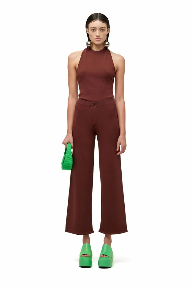 Simon Miller Bottoms Women Knits By Cropped Jabber Pant Chocolate Simon Miller Bottoms Women Knits By Cropped Jabber Pant Chocolate