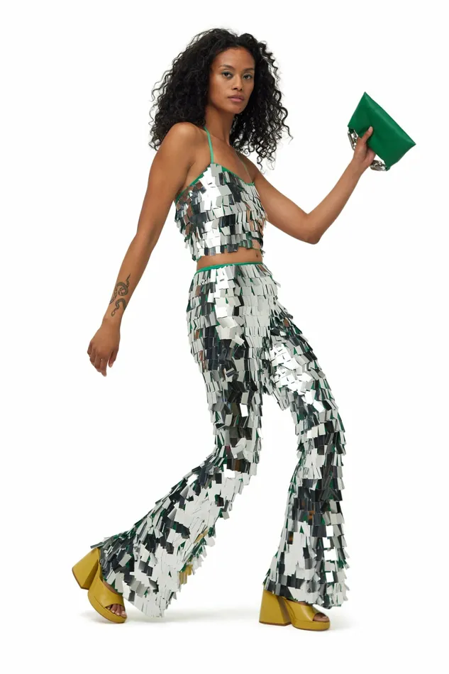 Simon Miller Bottoms Women Robo Sequin Pant Silver
