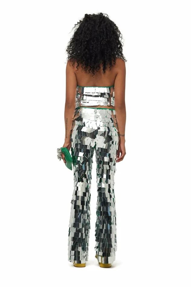 Simon Miller Bottoms Women Robo Sequin Pant Silver Simon Miller Bottoms Women Robo Sequin Pant Silver