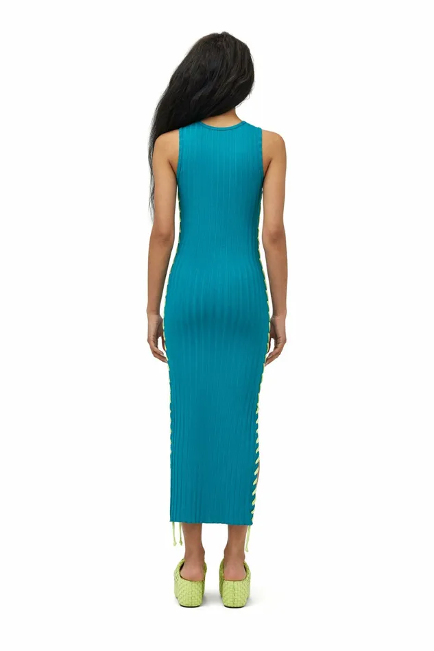 Simon Miller Dresses Women Rib Blix Dress With Whip Stitch Zingy Green Simon Miller Dresses Women Rib Blix Dress With Whip Stitch Zingy Green