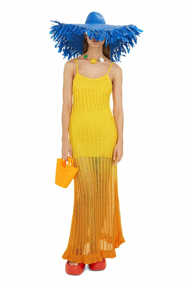 Simon Miller Dresses Women Sm X Mango Garfun Dress Sponge Yellow