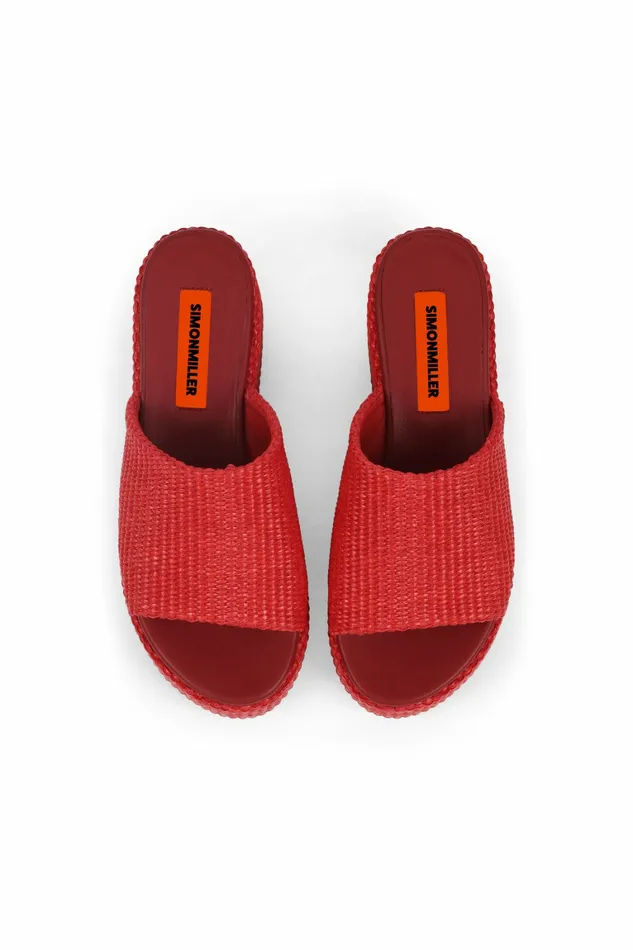 Simon Miller Platforms Women Blackout Platform Spicy Red Raffia Simon Miller Platforms Women Blackout Platform Spicy Red Raffia