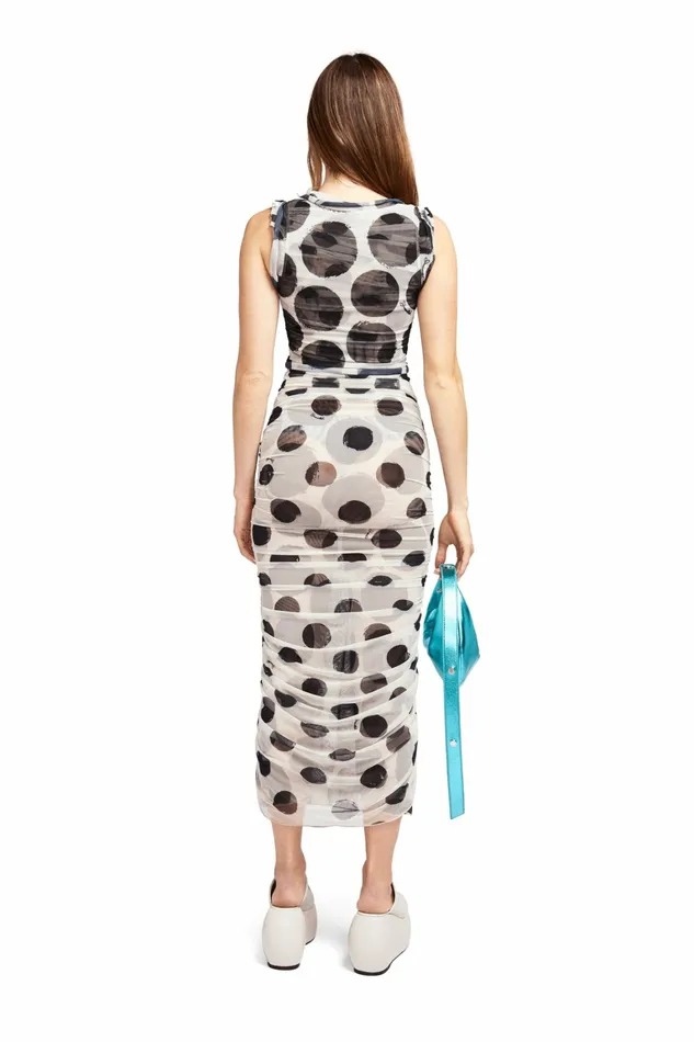 Simon Miller Prints Women Mesh Cielo Dress Macadamia Black Dot Print Simon Miller Prints Women Mesh Cielo Dress Macadamia Black Dot Print