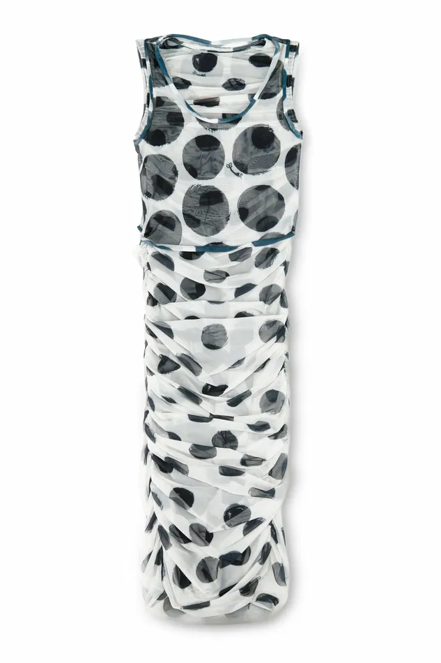Simon Miller Prints Women Mesh Cielo Dress Macadamia Black Dot Print Simon Miller Prints Women Mesh Cielo Dress Macadamia Black Dot Print